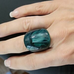 🔥LAST ONE🔥 AQUA JADE SWIRL DOME RING